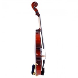 Glarry 1/4 Acoustic Violin Case Bow Rosin Strings Tuner Shoulder Rest Natural