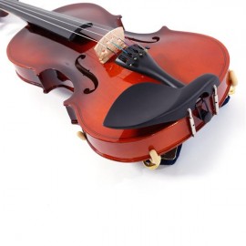 Glarry 1/4 Acoustic Violin Case Bow Rosin Strings Tuner Shoulder Rest Natural