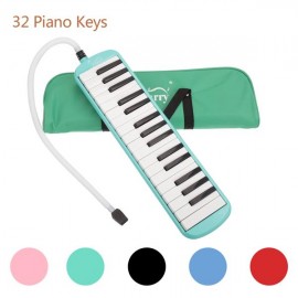 Glarry 32-Key Melodica with Mouthpiece & Hose & Bag Green