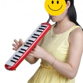 Glarry 32-Key Melodica with Mouthpiece & Hose & Bag Red